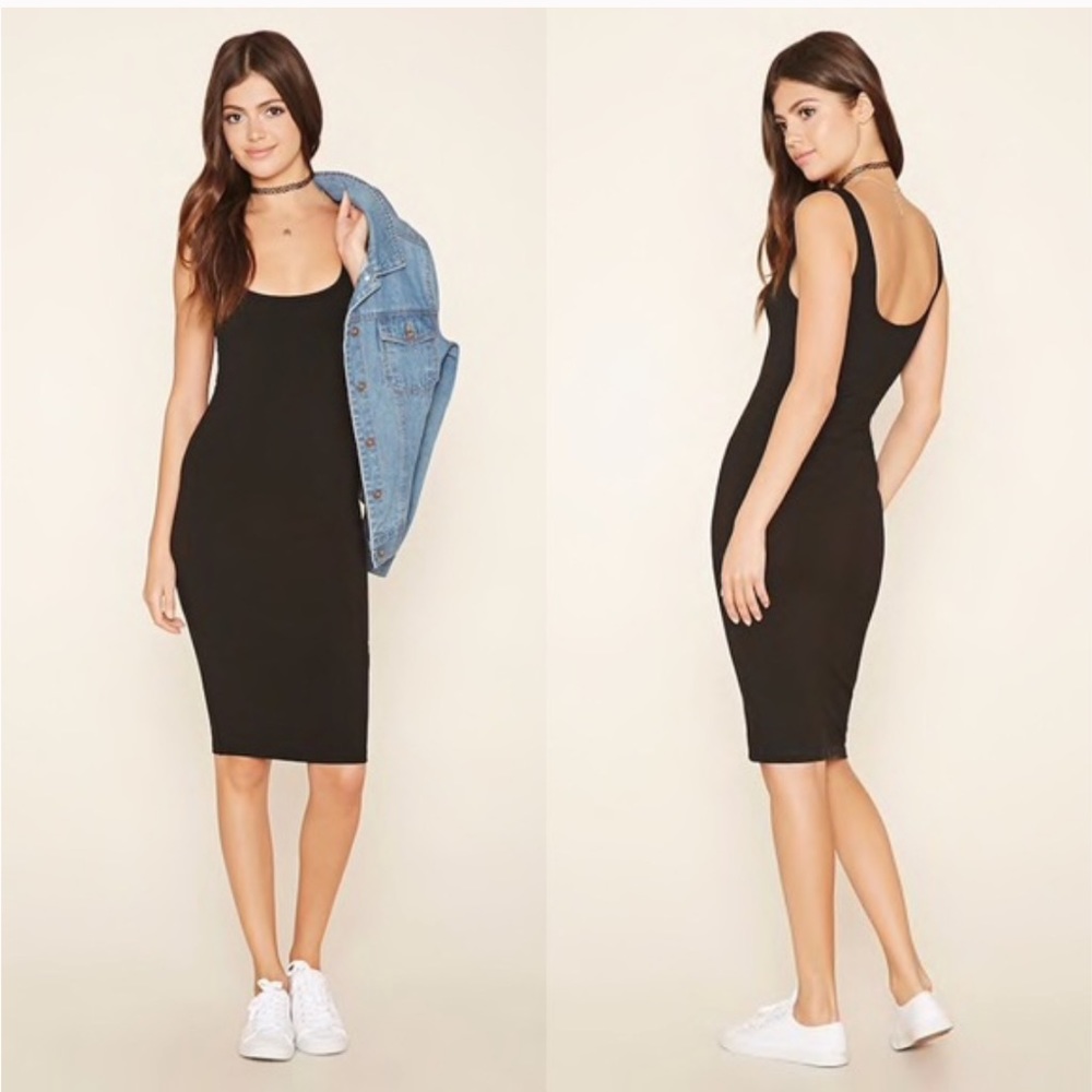 ***3/$15 📦*** Forever 21 Black Bodycon Midi Dress